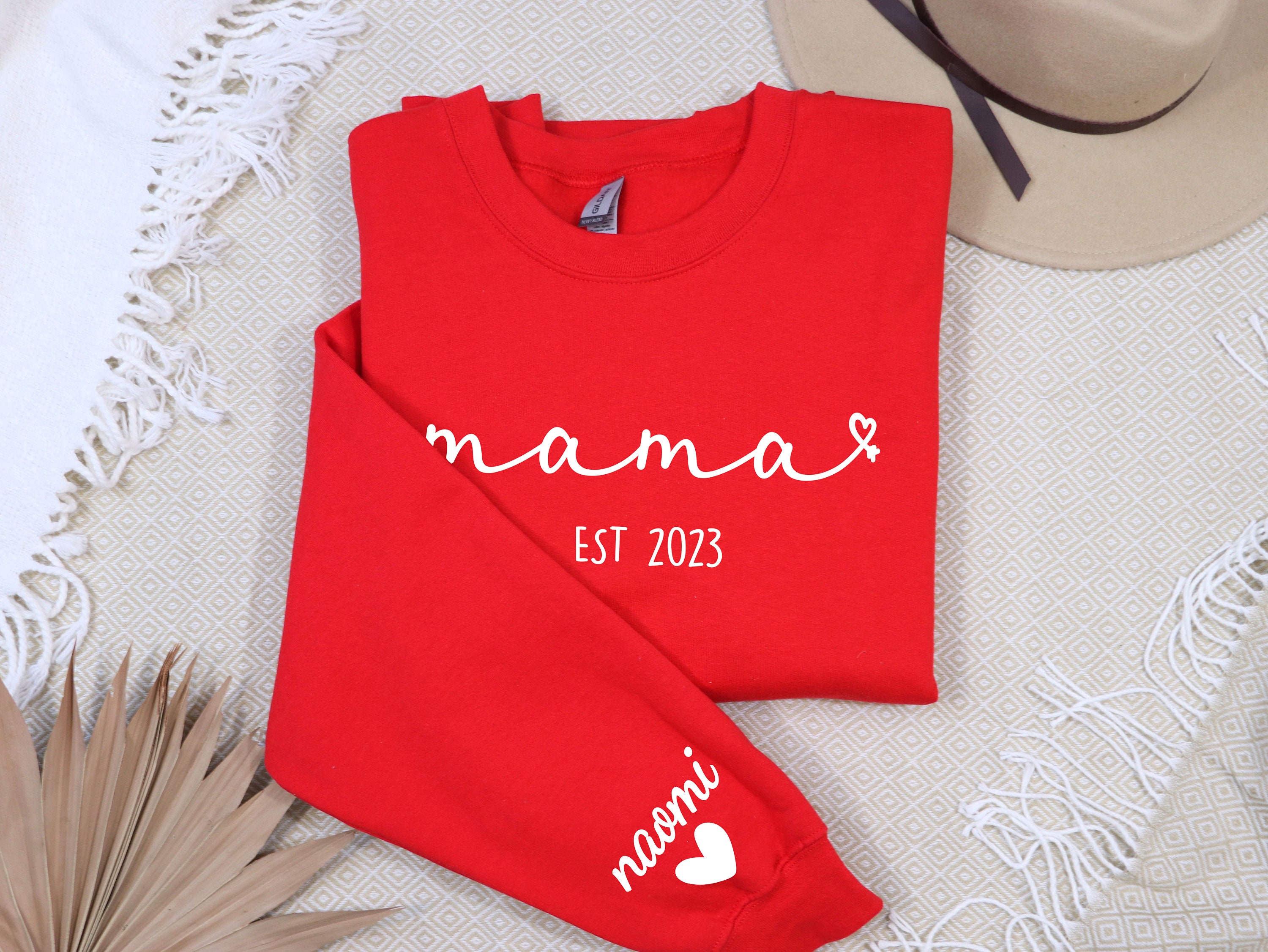 customized mama sweatshirt for mothers day personalized new mom gift pregnancy reveal baby shower present crewneck top whffd scaled