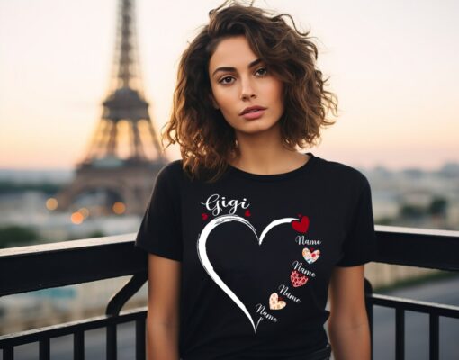 customized mothers day heart shirt with kids names cute mom life tee unique gift for grandma best mom ever t shirt gkoas