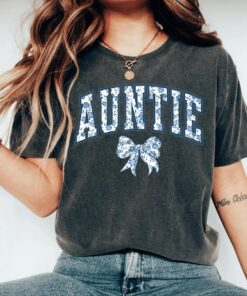 cute aunt shirt with blue ribbon design for mothers day pregnancy announcement unique gift for aunts h5oso