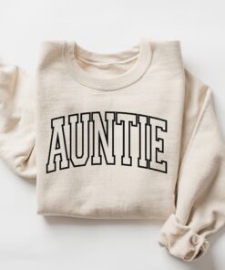 cute auntie sweatshirt varsity style favorite aunt shirt unique gift for aunts personalized aunt shirt from niece fqtky