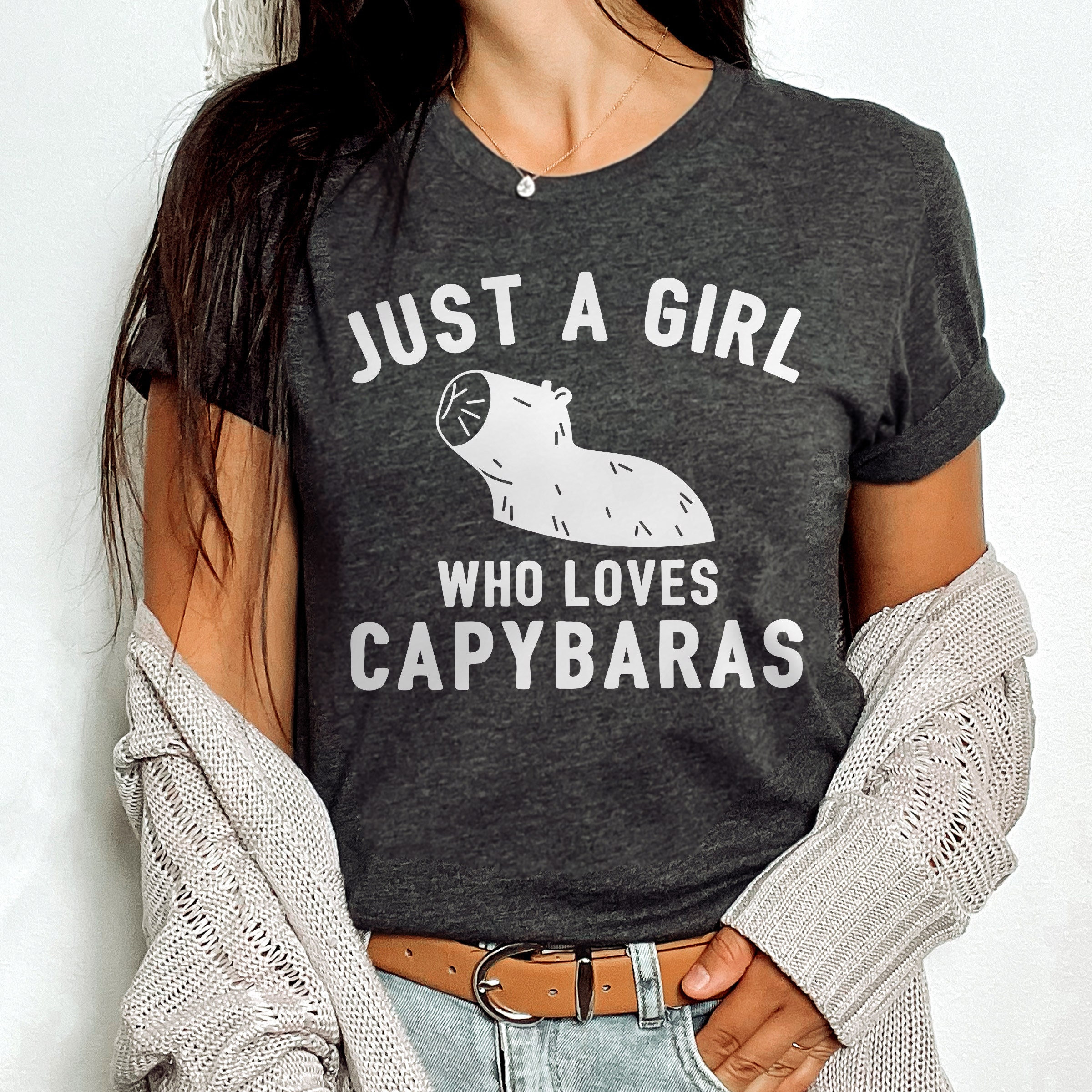 cute capybara shirt for animal lovers funny capybara t shirt gift just a girl who loves capybaras unique design ero5g