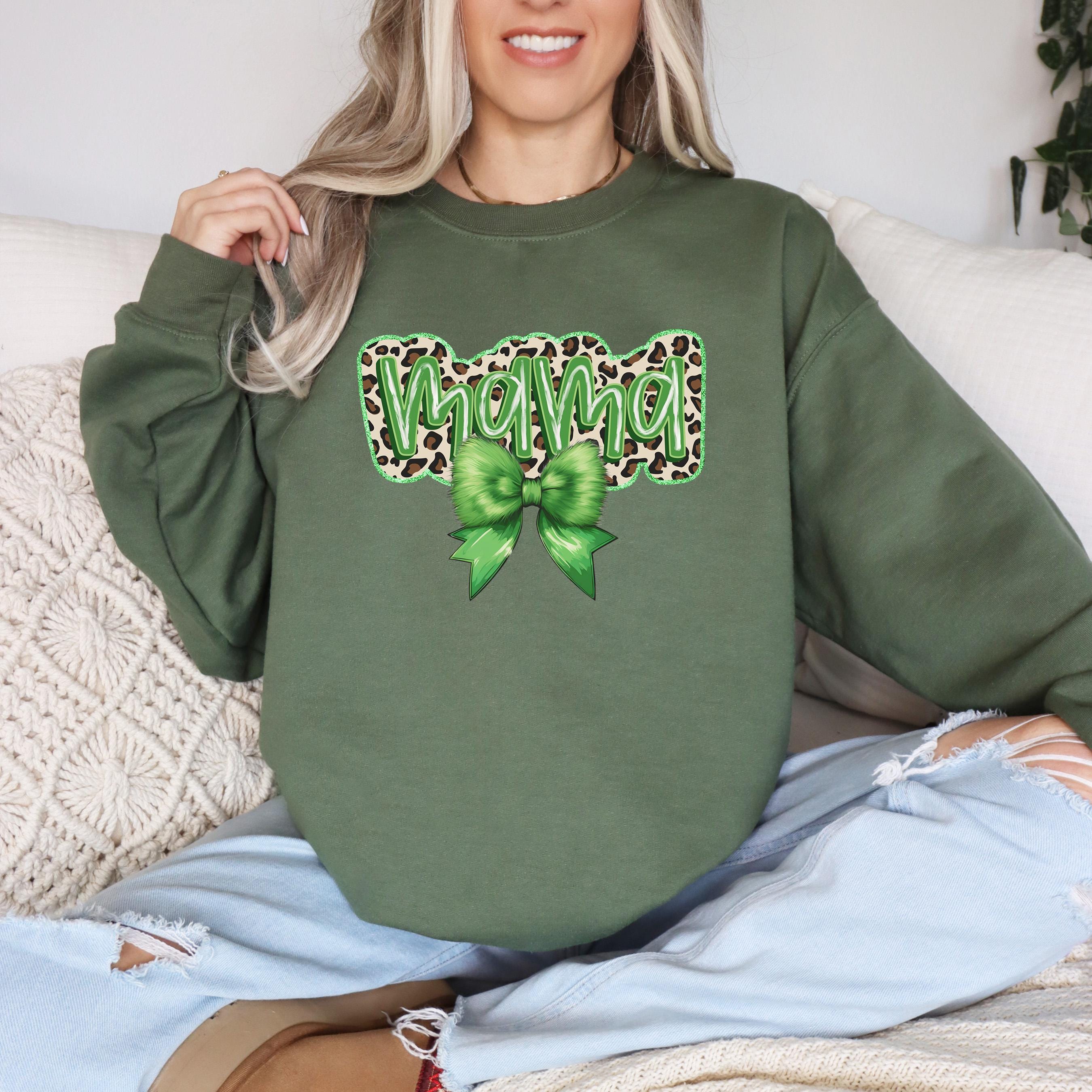 cute christmas mom shirt with green bow holiday tee funny christmas sweatshirt for women ideal gift for moms aw0ab scaled