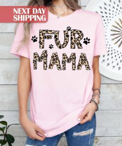 cute dog mama shirt with leopard print for new dog moms gifts and dog birthday party celebrations nbpi9