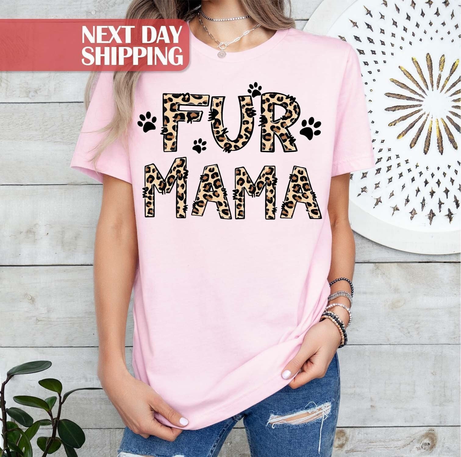 cute dog mama shirt with leopard print for new dog moms gifts and dog birthday party celebrations nbpi9