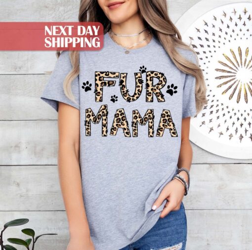 cute dog mama shirt with leopard print for new dog moms gifts and dog birthday party celebrations tom4k
