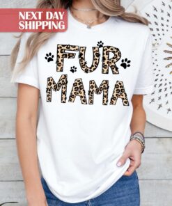 cute dog mama shirt with leopard print for new dog moms gifts and dog birthday party celebrations xrxr8