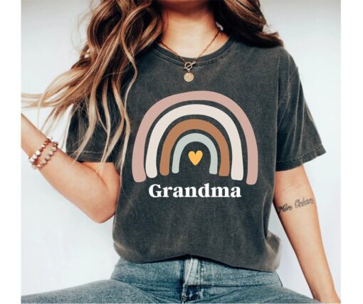 cute grandma shirt rainbow tee for nana plus size mothers day gift funny granny t shirt best nana ever shirt aeedf