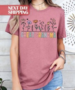 cute grandma shirt with flower design for new grandmas great grandma gifts and grandmother life shirts mpi9j