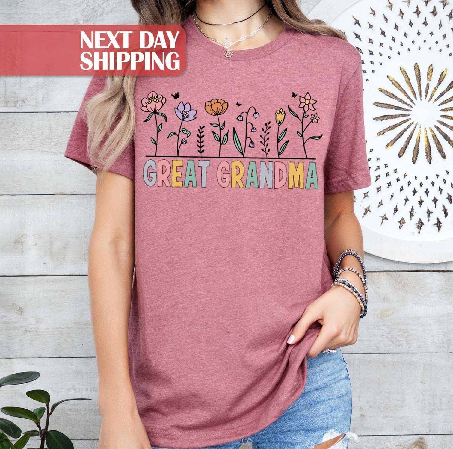 cute grandma shirt with flower design for new grandmas great grandma gifts and grandmother life shirts mpi9j