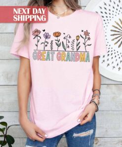 cute grandma shirt with flower design for new grandmas great grandma gifts and grandmother life shirts qcfag