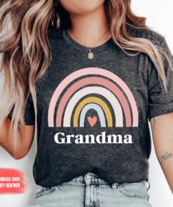 cute grandma shirt with rainbow design plus size nana tee for mothers day gifts and personalized granny apparel 0nhpi