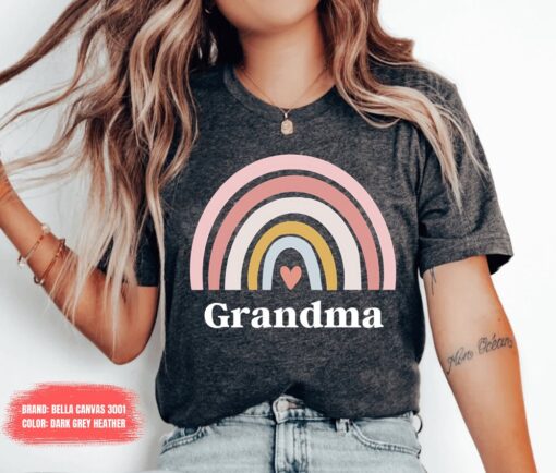 cute grandma shirt with rainbow design plus size nana tee for mothers day gifts and personalized granny apparel 0nhpi