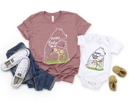 cute mama bear shirt with baby and wildflowers for moms perfect for baby shower gifts and mothers day celebrations 0fajl