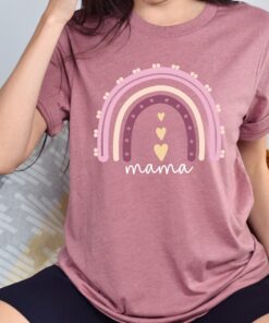 cute mama love shirt with rainbow design for mothers day unique mom life t shirt best gift for mothers kinh1