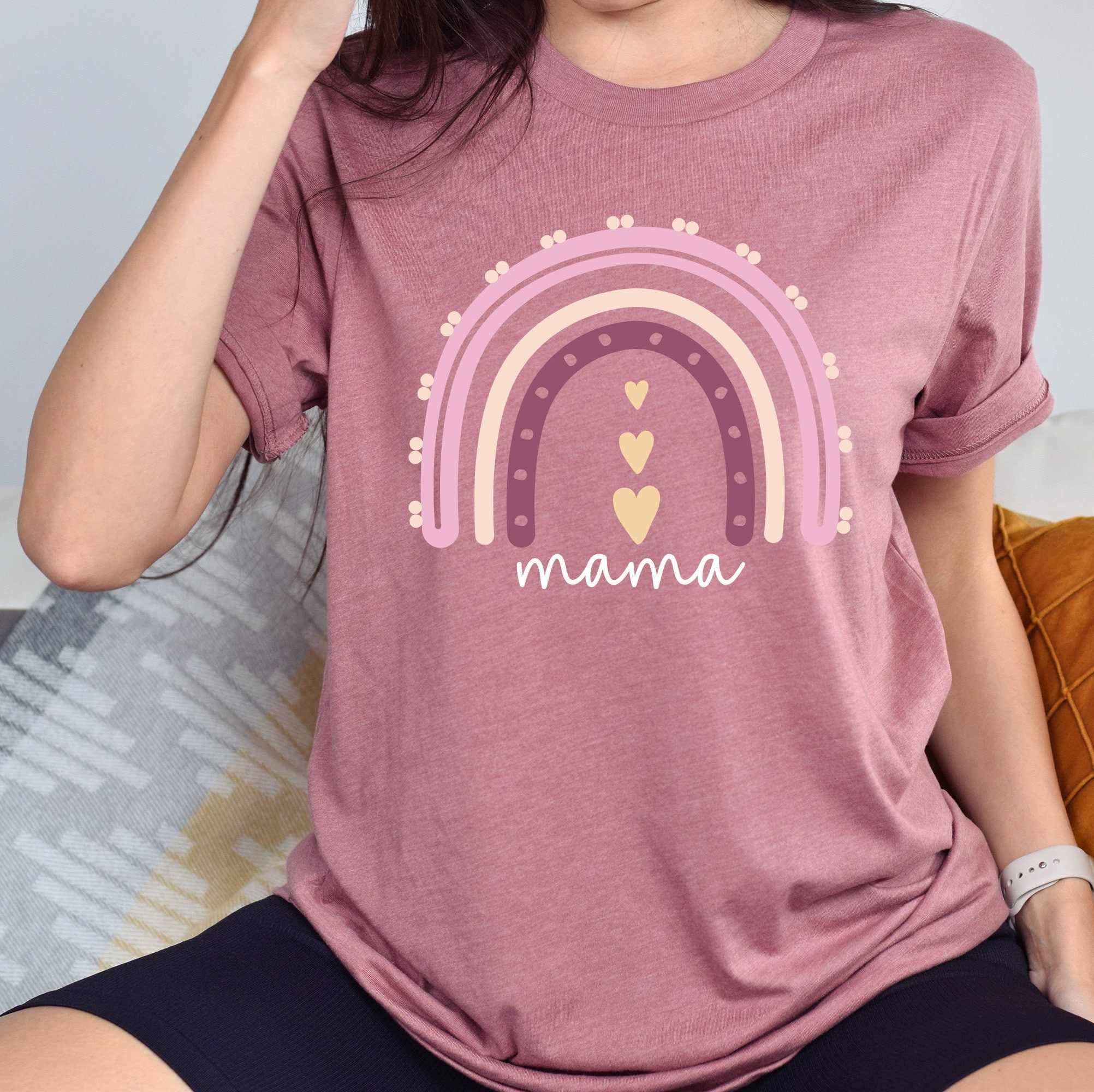 cute mama love shirt with rainbow design for mothers day unique mom life t shirt best gift for mothers kinh1