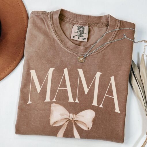 cute mama shirt with bow for mothers day new mom gift baby shower mom to be t shirt stylish and comfortable rubf4