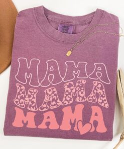 cute mama shirt with leopard print for new moms personalized mothers day gift mama heart design mom to be shirt inpmk