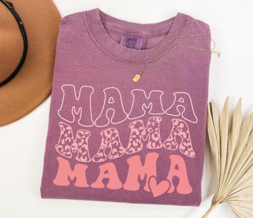 cute mama shirt with leopard print for new moms personalized mothers day gift mama heart design mom to be shirt inpmk