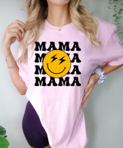 cute mama smiley face t shirt trendy mother tee for mom life perfect for mothers day gifts and funny mom shirts b2ors