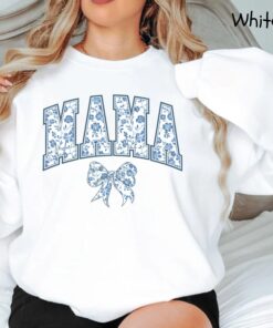 cute mama sweatshirt with bow design for mothers day personalized mom shirt girly aesthetic chinoiserie gift for mom pe6qn