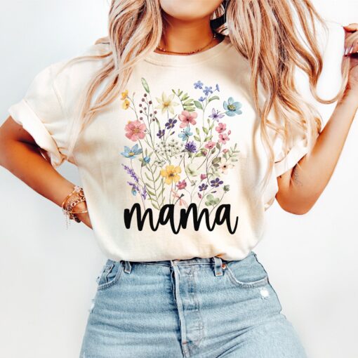 cute mama t shirt with wildflowers design for mothers day gifts retro mama shirt perfect for mom life and best mom ever 3akyw