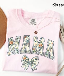 cute mom shirt for mothers day gift vintage mama shirt bow design chinoiserie style trendy womens tee 8yyi7