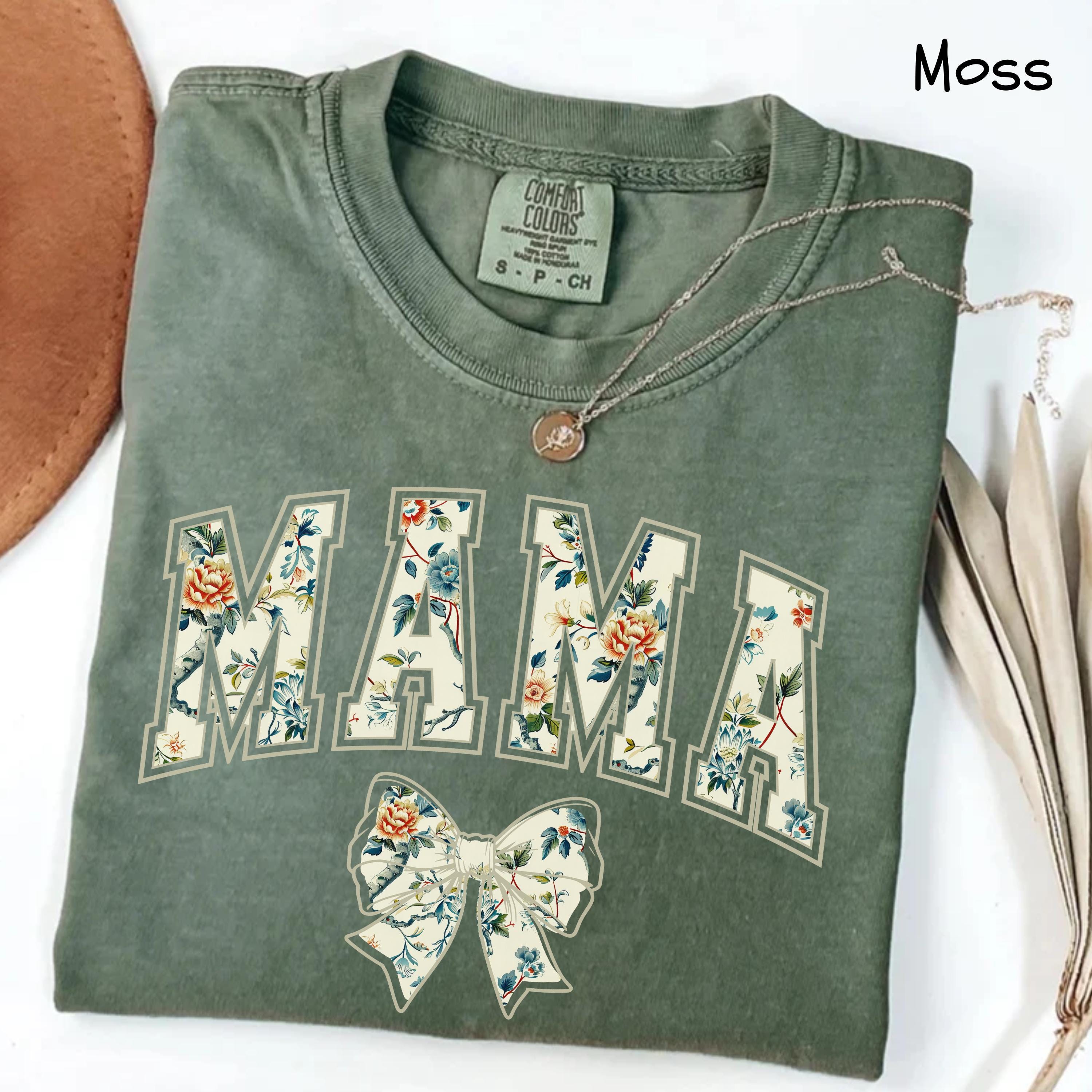 cute mom shirt for mothers day gift vintage mama shirt bow design chinoiserie style trendy womens tee lhgip scaled