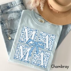 cute mom shirt with bow design in blue ribbon for mothers day personalized gifts and girly aesthetic style yowlw scaled