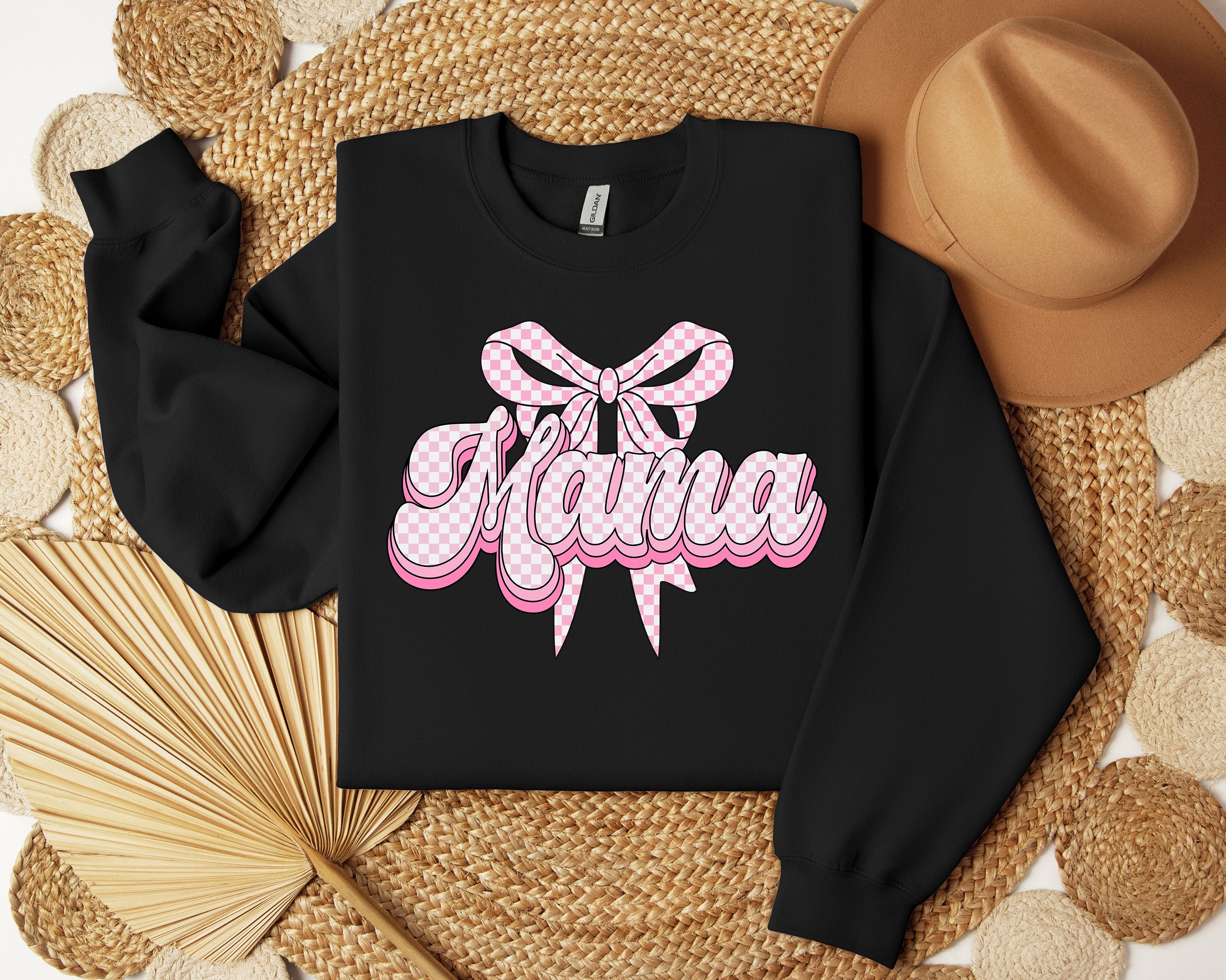 cute mom shirt with pink bow vintage mama sweatshirt ideal for mothers day gifts and baby shower celebrations kylz3 scaled