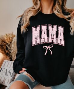 cute mom sweatshirt with pink bow for mothers day gift personalized mama shirt perfect for baby showers and everyday wear ggqr8