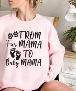 cute new mom sweater from fur mama to baby mama expecting mom sweatshirt personalized gift for new mothers cpnmo