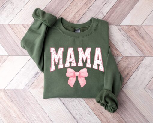 cute pink bow mama sweatshirt trendy mother day shirt for best mom ever personalized gifts for mothers skmtf scaled