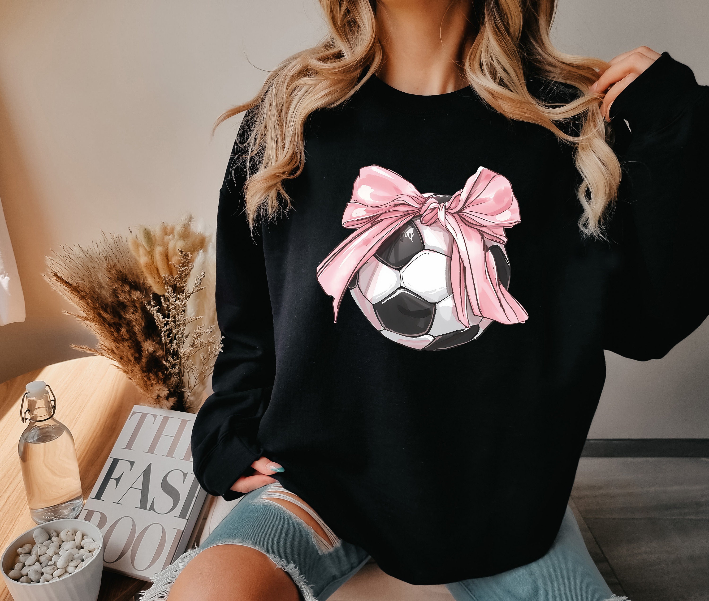 cute soccer mom shirt with pink bow soft girl tee for game night and soccer events fun soccer sweatshirt 7rcku scaled