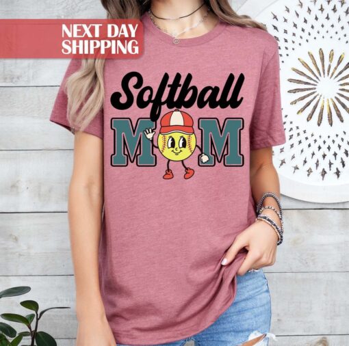 cute softball mom shirt retro tee for softball season best mom ever shirt for softball games and events