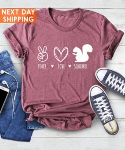 cute squirrel shirt for moms peace love squirrel t shirt funny mom life shirt animal lover mothers day gift lrber