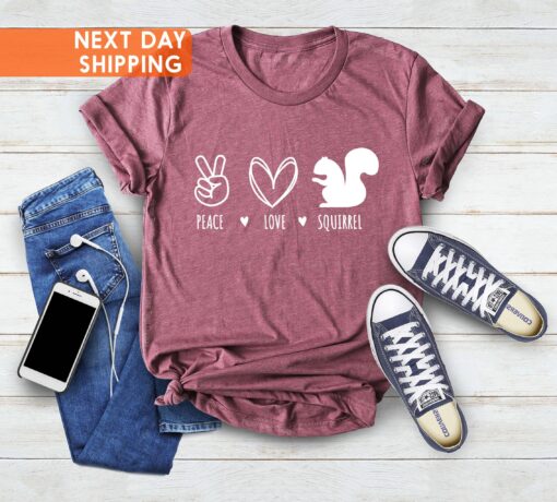 cute squirrel shirt for moms peace love squirrel t shirt funny mom life shirt animal lover mothers day gift lrber
