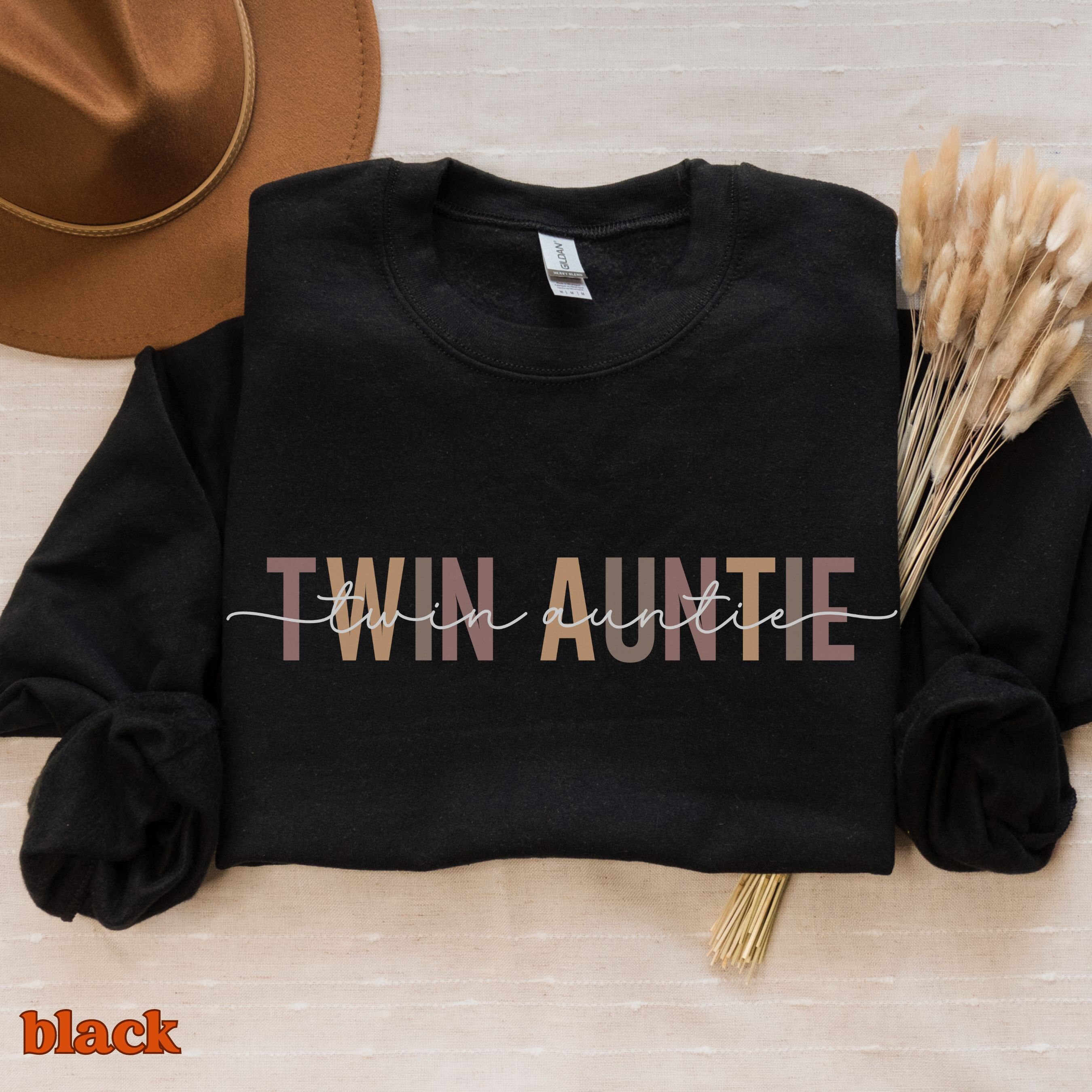 cute twin auntie sweatshirt for aunt of twins sister gifts unique twin mom crewneck for new twin aunts dlusm