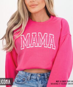 cute varsity style mama sweatshirt for moms funny mom shirt new mom hoodie mothers day birthday gift unisex fit npkhq