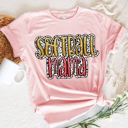 dalmatian softball mama shirt with glitter design for moms sports apparel and softball mom life t shirt aagfm