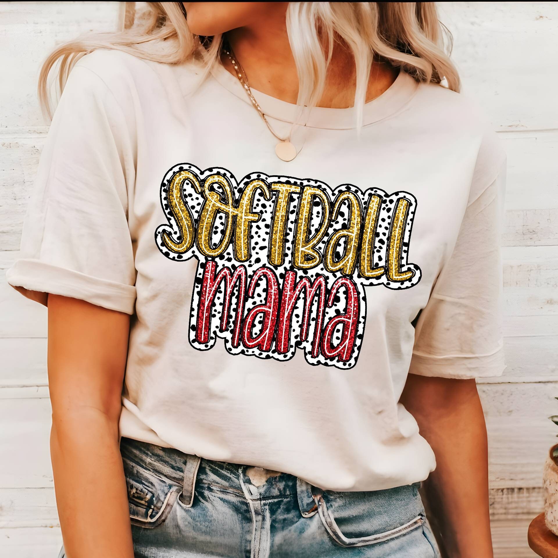 dalmatian softball mama shirt with glitter design for moms sports apparel and softball mom life t shirt rnzk1