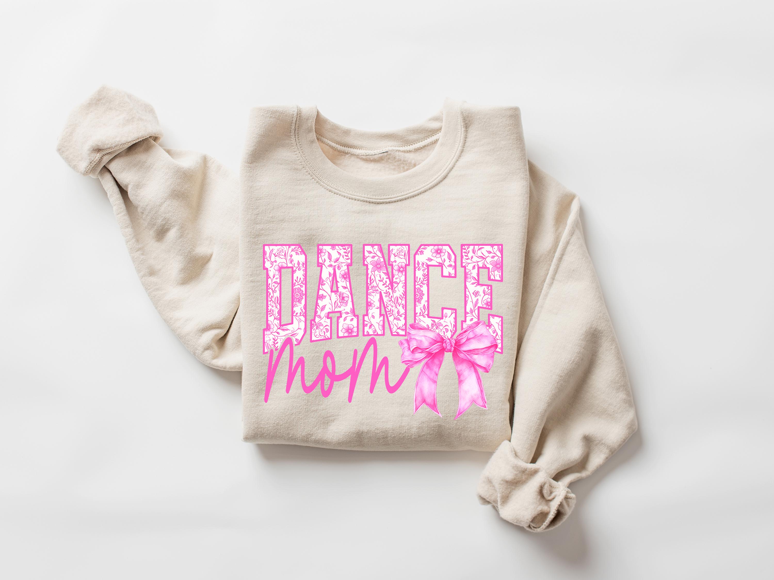 dance mom pink shirt with floral patterns and bow cute trendy mom life t shirt for dance moms and mothers day gifts uxi06 scaled