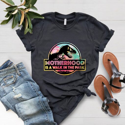 dinosaur mom shirt motherhood is a walk in the park tee saurus family shirt cute mom life t shirt for mothers day ai1yl