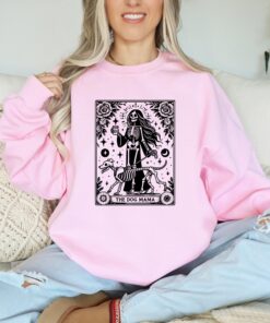 dog mama shirt with tarot card design witchy skeleton tee for pet lovers dog owner gift sweatshirt and t shirt wsd6t