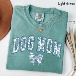 dog mom shirt for dog lovers cute dog mommy tee personalized gift for dog moms chinoiserie toile blue ribbon design founu scaled