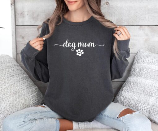 dog mom sweatshirt comfort colors dog lover tee womens sweatshirts unique dog mom gift stylish dog mom apparel v03hy