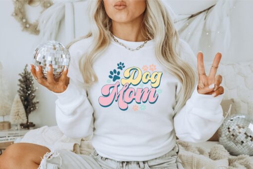 dog mom sweatshirt for dog lovers funny dog mom shirt valentines gift for new dog mama unique dog milf apparel