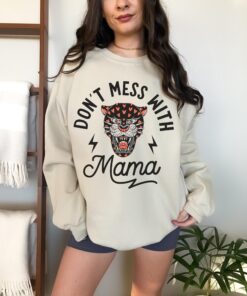 dont mess with mama hoodie for women vintage badass mom life sweatshirt trendy retro tattoos sahm shirt rymoq