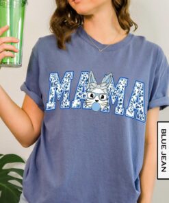 easter mama shirt with bunny design cute mom t shirt for easter celebrations blue toile girly tee for moms zcasw