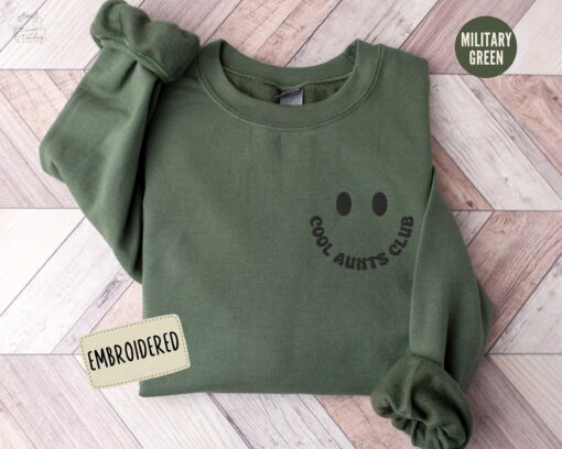 embroidered aunt sweatshirt cool aunt club hoodie retro mothers day gift sister pregnancy announcement shirt v0rgp