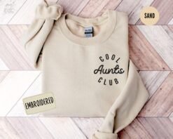 embroidered aunt sweatshirt cool aunts club crewneck new auntie hoodie minimalist aunt gift for sister pregnancy announcement jjacs